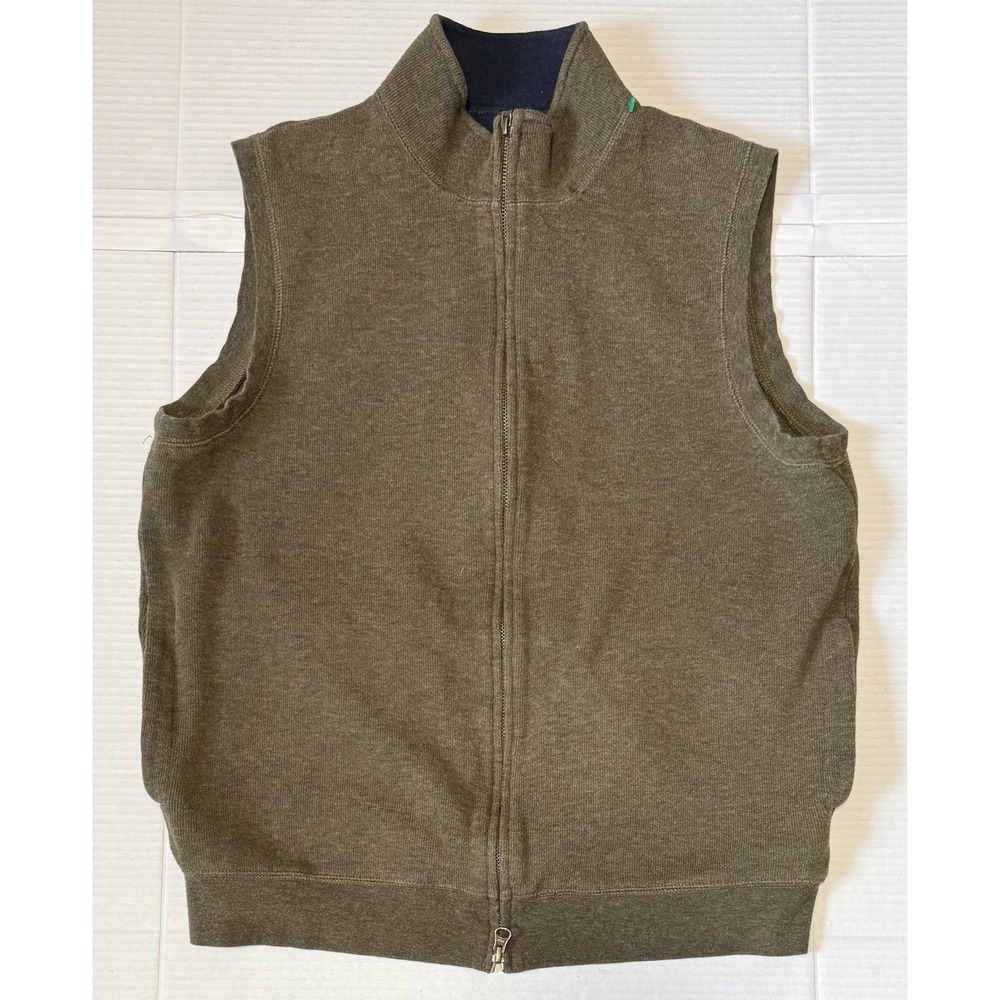 PENDLETON - Men's Brown Cotton Knit Sweater Full Zip Vest - Size Medium